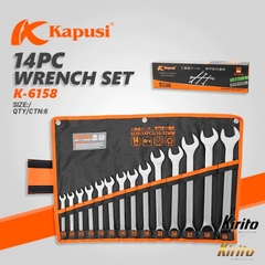 Bộ cờ lê vòng miệng hãng Kapusi 14 chi tiết từ 10-32mm hoặc 8-24mm (K-6158 và K-6140)