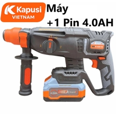 Máy Khoan Đục Bê Tông Pin 21V Kapusi K-6870 – Brushless, 3 Chức Năng, Lực Đập 3.0J, Đầu SDS, Khoan 26mm, BH 12 tháng