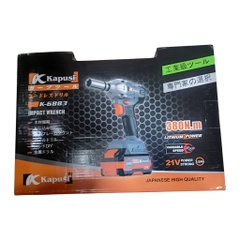 Máy bắn bulong dùng pin hãng Kapusi Japan K-6883 không chổi than, Mô tơ lõi đồng, kèm 2 pin 4.0Ah và sạc, Bh12 tháng