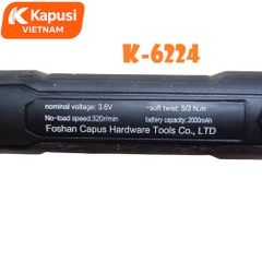 Máy Bắt Vít Pin Kapusi K-6224 3.6V – Pin 2000mAh, 30 Chi Tiết, Sạc Type-C, Nhẹ Gọn 270g, Có Đèn Báo, Bh 12 tháng