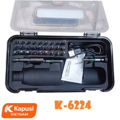 Máy Bắt Vít Pin Kapusi K-6224 3.6V – Pin 2000mAh, 30 Chi Tiết, Sạc Type-C, Nhẹ Gọn 270g, Có Đèn Báo, Bh 12 tháng