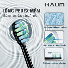Bàn chải điện sóng âm Haum H356 - Màu đen
