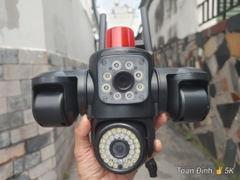 YOOSEE F56JD-20MPX Camera Wi-Fi 4 mắt 3 khung hình, có đèn báo động đỏ, chống trộm (Hộp màu | Bảo hành 12 tháng | Thùng 24c)