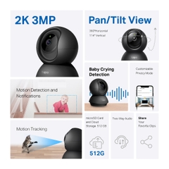 Camera IP Wifi TP-Link TAPO C211 3MP (2304×1296) - Màu đen ngụy trang, ẩn mình vào tường đen