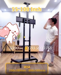 Khung treo tivi DI ĐỘNG có 4 bánh xe | Có giá để Camera phía trên | Tùy mẫu có đế bằng để loa bên dưới