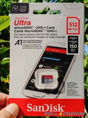 Thẻ nhớ SANDISK 512GB tốc độ upto 150Mbps - Hàng Chính Hãng tem SPC ✌ 10 Năm | Camera FHD lưu trữ tối đa 70 ngày liên tục (Thực nhận 476,8GB)