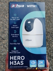 Wifi Dahua H3AS 3MP - Hero A1 | Xoay 360 trong nhà, Đàm thoại 2 chiều ,Theo dõi chuyển động (Tương tự A32 Pro)