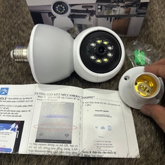 Camera Wifi YS-01 tích hợp BÓNG ĐÈN, cổng sạc CHUI ĐÈN E27, Có màu ban đêm, Xoay 360 độ , Đàm thoại, Báo động siêu to