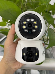 (Mới) Camera Wifi Yoosee QS416 với 2 Mắt Trong Nhà Góc Rộng, Xoay 360 Độ Có Màu Ban Đêm - Hỗ Trợ Đàm Thoại 2 Chiều - Mắt cố định vẫn có LED trợ sáng (Cải tiến từ QS415 cũ không có)