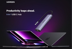 Bộ chuyển đổi USB-C sang HDM 4K@30Hz , PD 100W Ugreen 15598 USB A+HDMI+RJ45+PD Converter 4K@30Hz with PD
