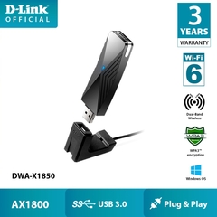 Card mạng không dây D-Link USB Wi-Fi 6 - Sử dụng được cho cả máy để bàn (PC) và Laptop (2 năm)