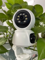 (Mới) Camera Wifi Yoosee QS416 với 2 Mắt Trong Nhà Góc Rộng, Xoay 360 Độ Có Màu Ban Đêm - Hỗ Trợ Đàm Thoại 2 Chiều - Mắt cố định vẫn có LED trợ sáng (Cải tiến từ QS415 cũ không có)
