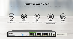 Switch D-Link hỗ trợ POE, tốc độ 100Mbps (3 Năm | Vỏ Sắt)