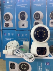 (Mới) Camera Wifi Yoosee QS416 với 2 Mắt Trong Nhà Góc Rộng, Xoay 360 Độ Có Màu Ban Đêm - Hỗ Trợ Đàm Thoại 2 Chiều - Mắt cố định vẫn có LED trợ sáng (Cải tiến từ QS415 cũ không có)
