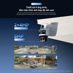 (5.0Ghz) IMOU Cruiser Pano Z 13M ( 4MP + 4MP + 5MP) - IPC-S76DP-13M0N - Camera siêu zoom 12X & Góc Rộng 4 Ống kính (Dự kiến 22.06 có hàng)