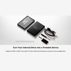 Thiết bị đựng ổ cứng SSD BOX LEXAR_LPAE100-RNBNG - Biến SSD / HDD  2.5" thành ổ cứng di động