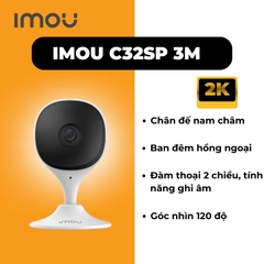 (Nam châm) IMOU C32 3MP 2K (Cube | Đàm thoại | Nhận thẻ 512GB | Onvif | H.265)
