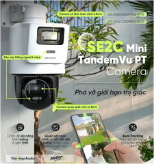 IP Camera Speed Dome 4MP Hikvision 2 mắt 2 khung hình DS-2SE2C400MWG-E/14 và  PTZ DS-2SE3C404MWG-E/14