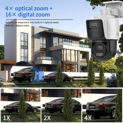 IP Camera Speed Dome 4MP Hikvision 2 mắt 2 khung hình DS-2SE2C400MWG-E/14 và  PTZ DS-2SE3C404MWG-E/14