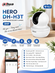 Wifi Dahua H3T 3MP - Xoay 360 trong nhà, Đàm thoại 2 chiều , ban đềm hồng ngoại, không cổng LAN