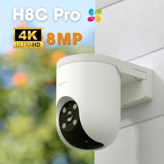 EZVIZ H8C Pro 4K 8MP - Camera Wifi PTZ ngoài trời, xoay 360 độ, có màu ban đêm, Thùng 12C (AI-Powered Human / Vehicle Shape Detection)