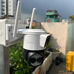 YOOSEE Q26 (Camera Wi-Fi 2 mắt 2 khung hình + 1 mắt zoom 12X | Tích hợp đèn báo động đỏ, chống trộm | Hộp Carton | Thùng 12c)