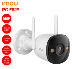 Camera Wi-Fi 5MP ngoài trời IMOU Bullet 2C I F52P I Chống nước IP67 | Chỉ micro, Ko led, Ko loa