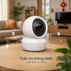 (5.0Ghz) Camera 4MP EZVIZ H6C PRO 2K+ | C6N PRO 2K+ ( Có màu ban đêm | Nút Gọi | Đàm thoại | Xoay 360 | Thùng 30c | 2 mã chỉ khác NNK, còn lại y chang )