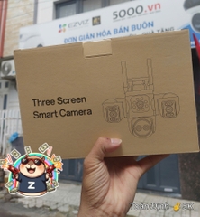 YOOSEE F56JD-20MPX Camera Wi-Fi 4 mắt 3 khung hình, có đèn báo động đỏ, chống trộm (Hộp màu | Bảo hành 12 tháng | Thùng 24c)