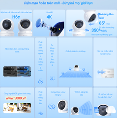 EZVIZ H6C G1 4K 8MP - Camera Wi-Fi "Anh Hói" với góc dọc tới 85 độ, Chạm để gọi điện, Đàm thoại 2 chiều, Ghi hình màu ban đêm, đặc biệt có True-WDR