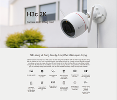 EZVIZ H3C Color 3MP / H3C Color 5MP - Camera Wi-Fi cố định ngoài trời, 30fps, IP67, Nhận thẻ 512GB, nhìn xa 30 mét, Có thể thêm vào NVR  (Thay thế C3TN Out Pro xưa)