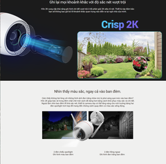 EZVIZ H3C Color 3MP / H3C Color 5MP - Camera Wi-Fi cố định ngoài trời, 30fps, IP67, Nhận thẻ 512GB, nhìn xa 30 mét, Có thể thêm vào NVR  (Thay thế C3TN Out Pro xưa)