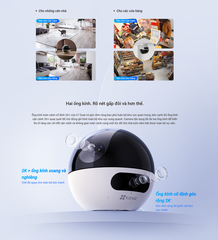 EZVIZ C7-8MP (4MP + 4MP) -  Camera Wi-Fi "Vẫy tay gọi điện", Wifi 5.0Ghz, Silent về đêm (Màu đen ngụy trang + Hồng Ngoại thay vì LED)
