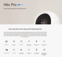 (5.0Ghz) Camera 4MP EZVIZ H6C PRO 2K+ | C6N PRO 2K+ ( Có màu ban đêm | Nút Gọi | Đàm thoại | Xoay 360 | Thùng 30c | 2 mã chỉ khác NNK, còn lại y chang )