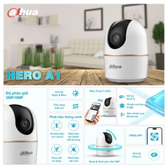 Wifi Dahua H5AE 3K 5MP - Hero A1 Xoay 360, Đàm thoại, nhìn xuyên ban đêm