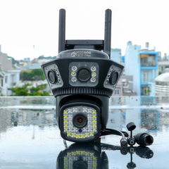 YOOSEE TAM NHÃN F54T-12MP Camera Wi-Fi 3 mắt 3 khung hình, mắt giữa trợ sáng - ngụy trang