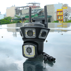 YOOSEE TAM NHÃN F54T-12MP Camera Wi-Fi 3 mắt 3 khung hình, mắt giữa trợ sáng - ngụy trang