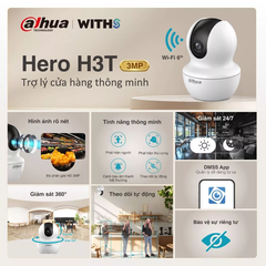 (2) Camera Wifi Dahua Hero H3T 3MP/5MP,Xoay 360 trong nhà, Đàm thoại 2 chiều ,Theo dõi chuyển động H3T/H5T