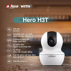 (2) Camera Wifi Dahua Hero H3T 3MP/5MP,Xoay 360 trong nhà, Đàm thoại 2 chiều ,Theo dõi chuyển động H3T/H5T