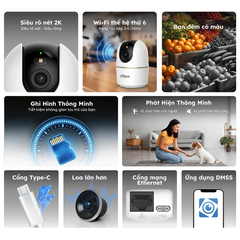 Wifi Dahua H3AS 3MP - Hero A1 | Xoay 360 trong nhà, Đàm thoại 2 chiều ,Theo dõi chuyển động (Tương tự A32 Pro)