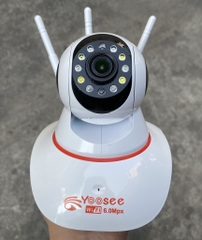Camera Wi-Fi YOOSEE 3 Râu 6MP ( Yoosee HK215s, 3 anten, xoay 360 độ, gọi thoại 2 chiều, có màu ban đêm, Thùng 30c)
