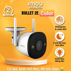Camera Wifi 3MP ngoài trời IMOU Bullet 2E COLOR I F32FP I Chống nước IP67