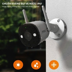 Camera Wifi 3MP ngoài trời IMOU Bullet 2E COLOR I F32FP I Chống nước IP67