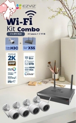 EZVIZ BW3844 - Bộ Kit 4 Camera Wi-Fi H3c 4MP và 1 Wi-Fi NVR X5S (8 kênh)