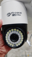 YOOSEE Q42A-16MP Camera WI-FI 2 mắt 42Led, hộp màu,  PTZ ngoài trời, Xoay 360, đàm thoại, có màu, 2 Anten Wifi 6 - 2.4Ghz, thùng 30c