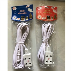 Dây điện nối dài 2 lỗ cắm dài 3 mét - 5 mét (Bao test)