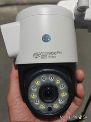 YOOSEE Q18D-16MP "Tròn" Camera WI-FI 2 mắt với 12 Led xoay + 6 Led Cố định, hộp carton 2 lớp, PTZ ngoài trời, Xoay 360, đàm thoại, có màu, 2 Anten Wifi 6 - 2.4Ghz, thùng 30c