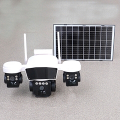 4G Net Solar PTZ Camera O-KAM PRO TL3 với 3 mắt xoay độc lập (Sim 4G, Tấm pin NLMT 12.000mAh, chân đế dài, xoay 360 độ , đàm thoại, có màu, thùng 12 hộp)