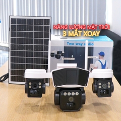 4G Net Solar PTZ Camera O-KAM PRO TL3 với 3 mắt xoay độc lập (Sim 4G, Tấm pin NLMT 12.000mAh, chân đế dài, xoay 360 độ , đàm thoại, có màu, thùng 12 hộp)