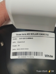 4G Net Solar PTZ Camera ESEECLOUD EXF-QS12-B6M4G, với 3 khung xoay độc lập (Sim 4G, Pin lên tới 72h, Tấm NLMT, chân đế dài, xoay 360 độ , đàm thoại, có màu, thùng 12 hộp)